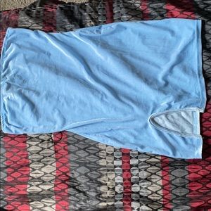 Blue Strapless fitted dress